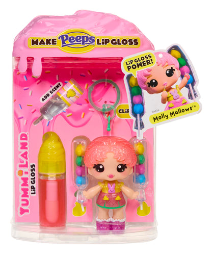 Yummiland x PEEPS Lip Gloss Doll- Molly Mallows with Scented Lip Gloss, Ages 4+