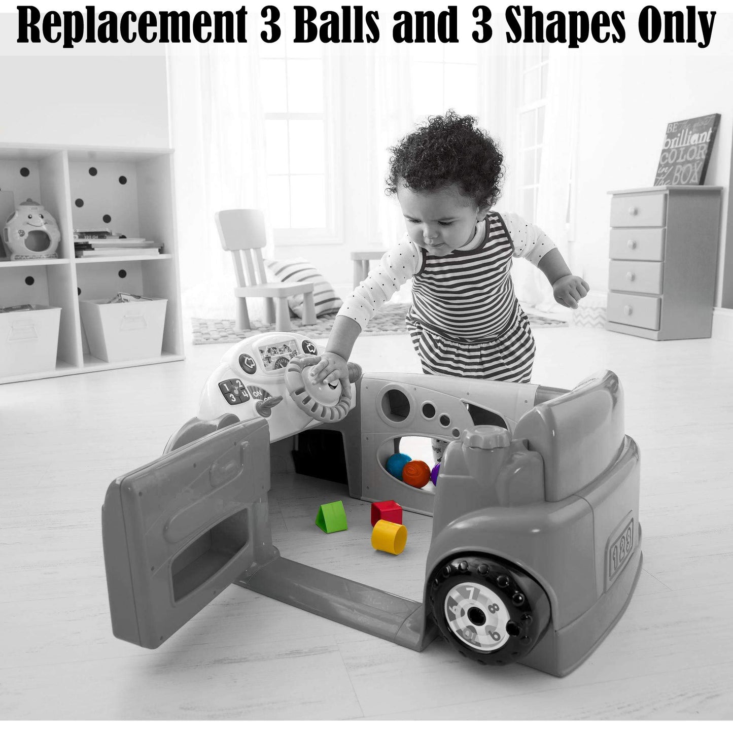 Replacement Parts for Fisher-Price Laugh and Learn Smart Stages Crawl Around Car - DJD09~3 Balls and 3 Shapes ~ Also Works with Models CJM93 and Y7749