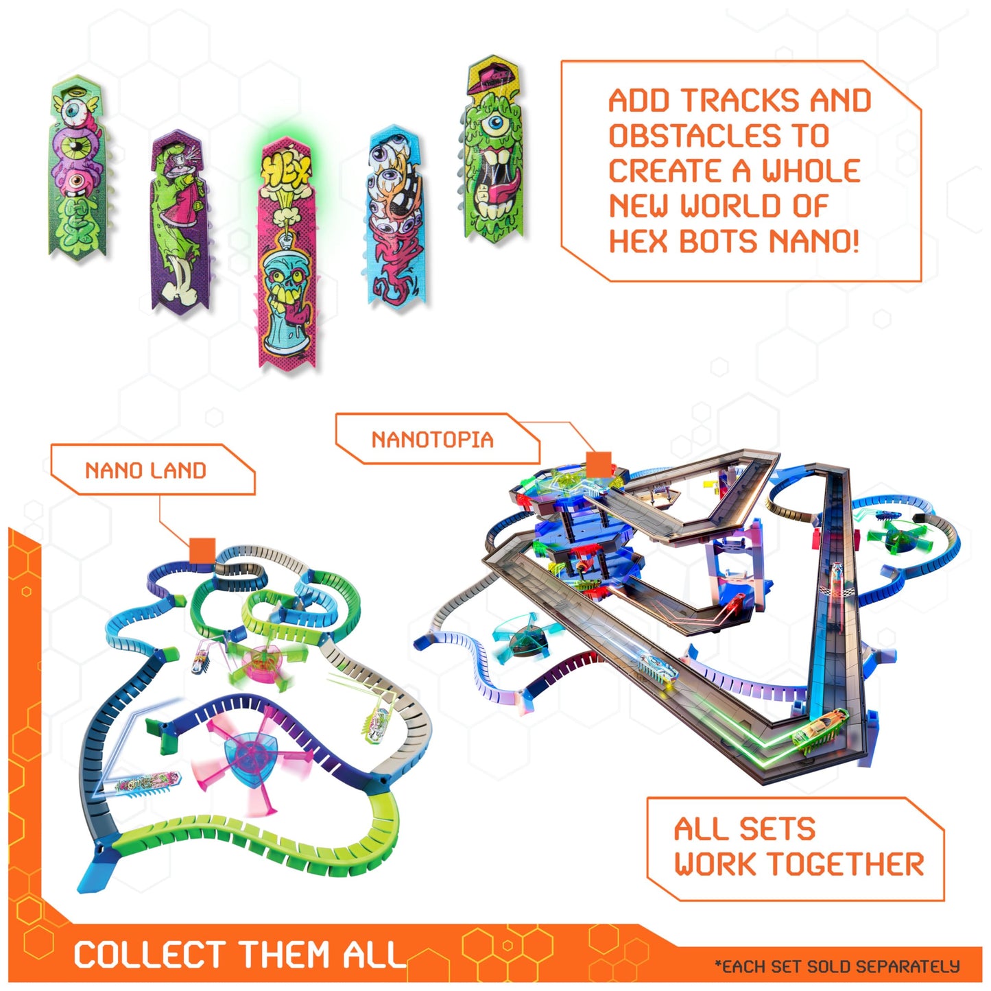 HEX BOTS Nano 5 Pack, 4 Mini Bots with Bonus Flash Bot, Sensory Toy for Kids & Cats, Vibration Technology, Mini Robot Toy for Kids 3 & Up