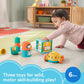 Fisher-Price Baby Toys Set With Fine Motor Toy, Stacking Cups & Push Car, Sit & Crawl Gift Set