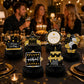 Skylety 6 Pcs Black and Gold Birthday Party Decorations Honeycomb Happy Birthday Centerpieces for Table Reusable Elegant Black Gold Table Toppers