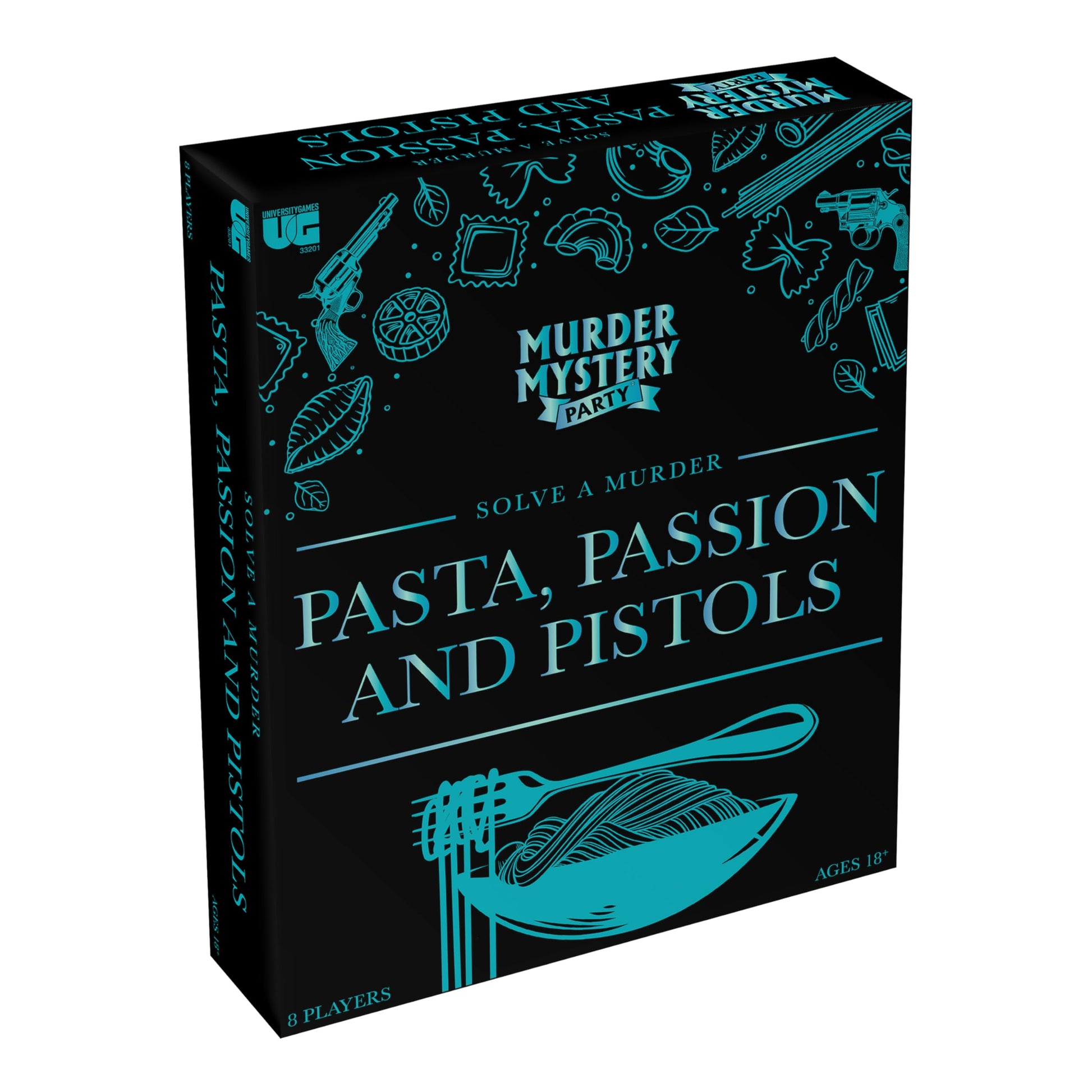 Murder Mystery Party Pasta, Passion & Pistols - Murder Mystery Dinner Party Game for Adults - Interactive Crime Solving Role Play Game Night Kit