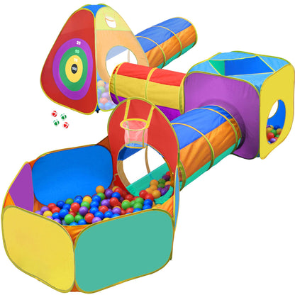 Gift for Toddler Boys & Girls, Ball Pit, Play Tent and Tunnels for Kids, Best Birthday Gift for 3 4 5 Year Old Pop Up Baby Play Toy, Target Game w/ 4