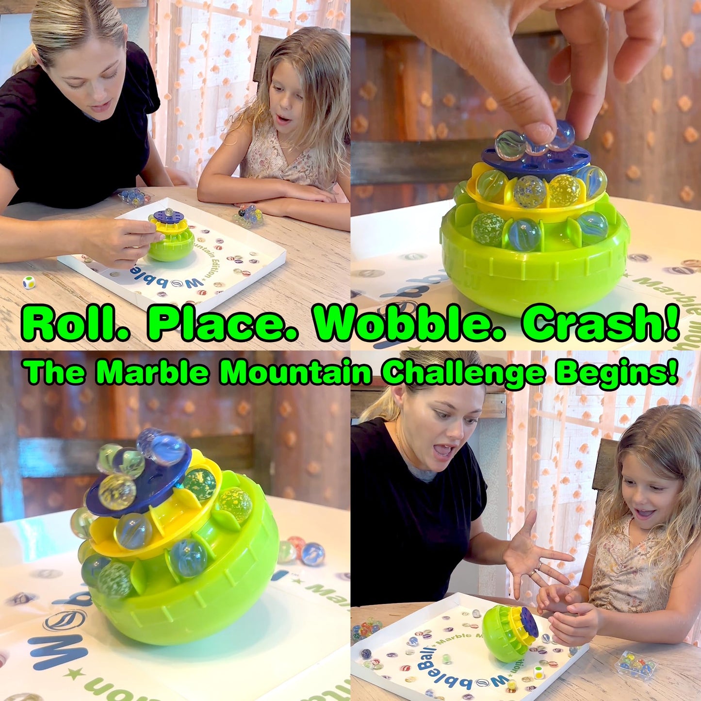 Funwares WobbleBall Marble Mountain, 3-Tier Balance Game, 40 Marbles