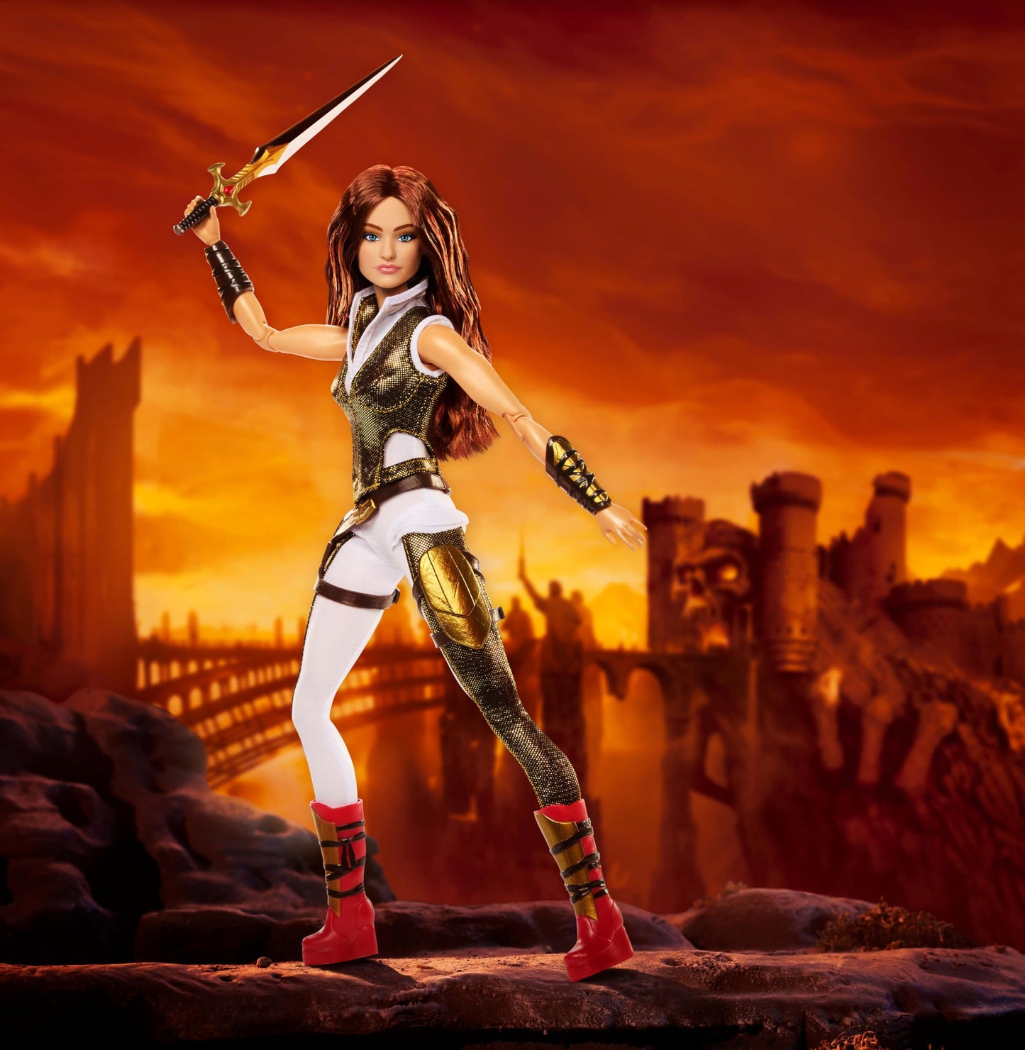 Barbie Signature Doll, Teela Collectible in Jumpsuit, Sword, Doll Stand & Displayable Packaging, Motu Movie Theme