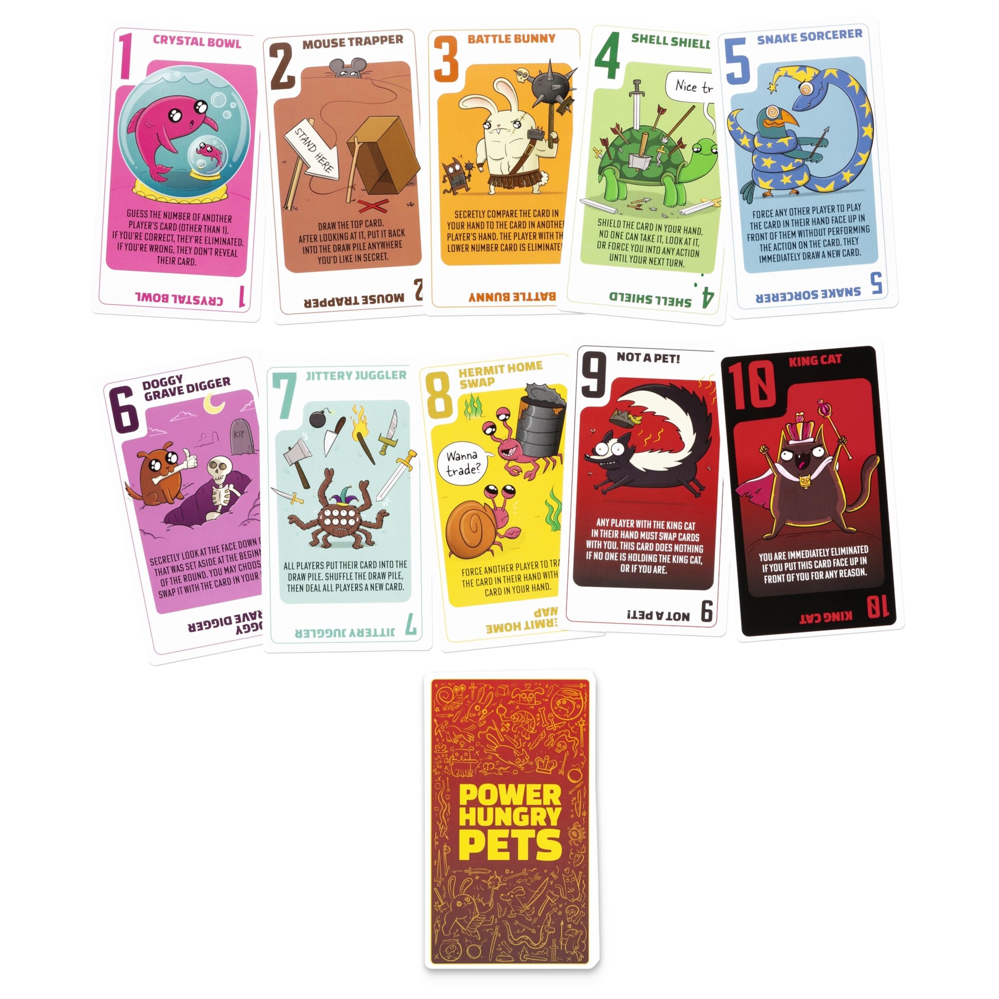 Power Hungry Pets in Collectible Tin by Exploding Kittens - 2-6 Players - Ages 7+ - 15 Minutes to Play - Strategic and Simple Card Game - Party Game