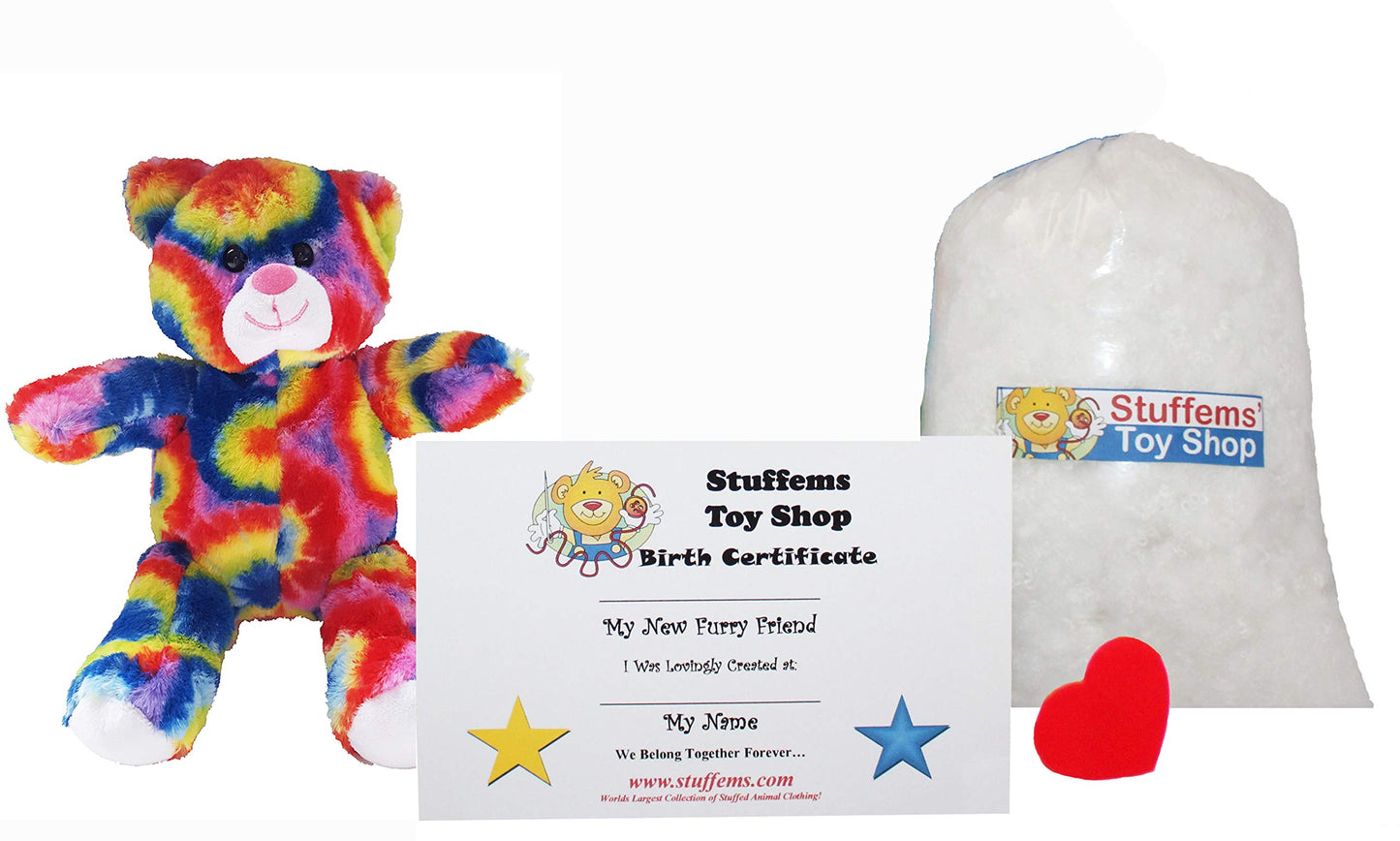 Make Your Own Stuffed Animal Mini 8 Inch Rainbows The Bear Kit - No Sewing Required!
