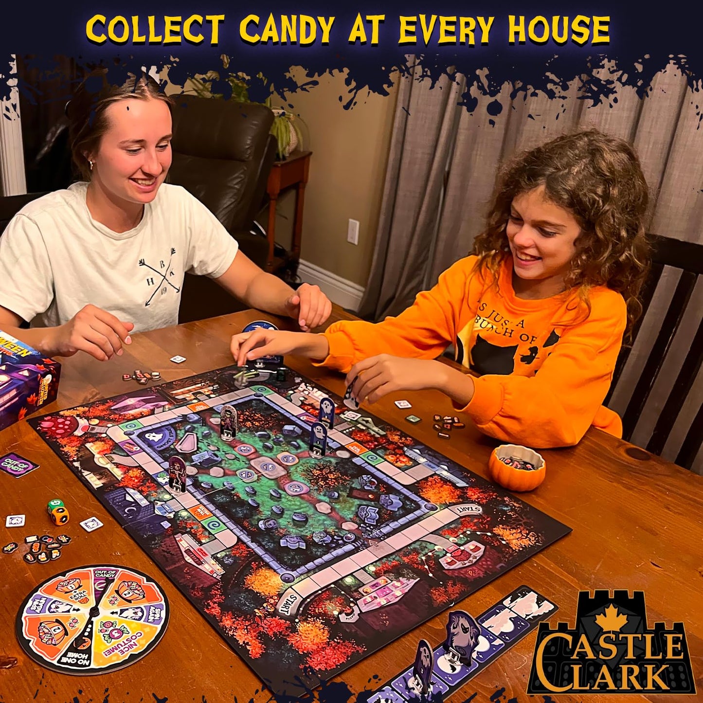 Haunted Halloween: The Trick-or-Treat Game - Spooky Halloween Board Games for Adults & Kids Ages 7+ - Fun Strategy Tabletop Game for Family Night