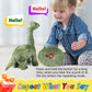 HCdoujoy Green Dinosaur Toys for Girls Walking Nodding, Roaring, Repeating What You Say, Touch & Button Control Eyes Turn Red Realistic Pet, Toy Gift