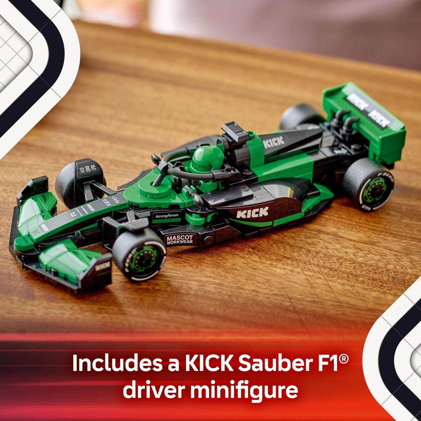 LEGO Speed Champions Kick Sauber F1 Team C44 Race Car Toy - Building Set for Kids, Boys & Girls, Ages 10+ - Toy Car for F1 Fans - Gift Idea for