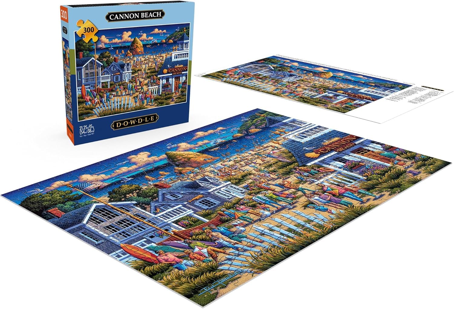 Buffalo Games - Dowdle - Cannon Beach - 300 Piece Jigsaw Puzzle for Adults -Challenging Puzzle Perfect for Game Nights - Finished Size is 21.25 x