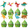 40Pcs Dinosaur Cupcake Toppers, Cute Tyrannosaurus Rex Triceratops Cupcake Picks Dinosaur Cake Topper Picks for Kids Birthday Baby Shower Dino Party