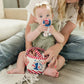 Genius Baby Toys My First 4th of July Baby Toy, Patriotic Plush Sand Bucket with 4 Sensory Toys - Teddy Bear, Shovel, Beach Ball & Sea Star, Summer