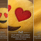 EvZ Official Certified Blush Emoji Pillow - 32cm Large Soft Plush Shy Smiley Face Emoticon Cushion - Cute Pink Cheek Decorative Stuffed Toy for Girls