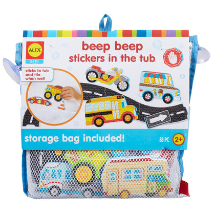 Alex Toys Foam Bath Stickers for Toddlers, 38-Piece Vehicle Tub Stickers Stick to Tub Wall - Foam Bath Toys for Kids Ages 1-3 Toddler Bath Toys