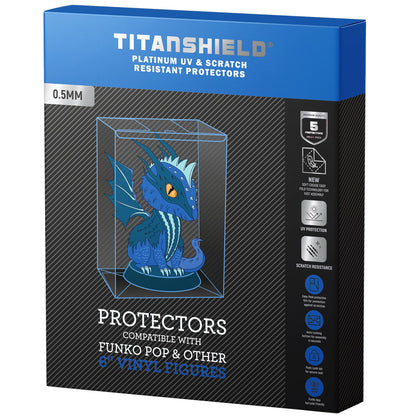 TitanShield (5 Count) 0.5MM [6-INCH] Compatible with Funko UV and Scratch Resistant POP! Protectors Sleeve Case