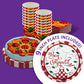 Birthday Galore Spaghetti & Meatballs Themed Party Supplies for Kids and Adults - 64 Pieces Colorful & Fun Bon Appétit Tableware Disposable Set