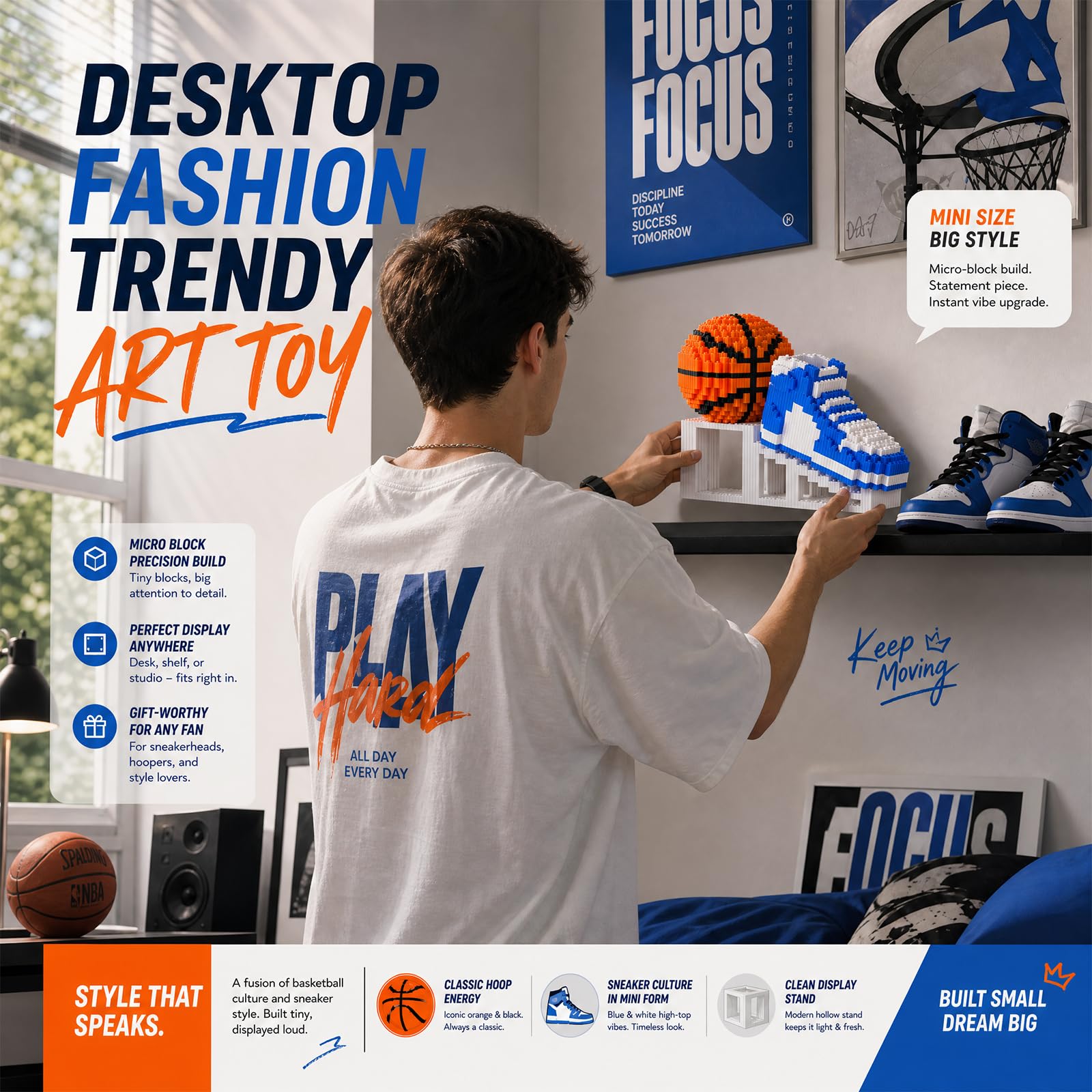APENGBAOL Basketball Shoe & Ball Building Blocks, 2730 PCS Mini Micro Bricks with Display Stand, Gift for Basketball Lovers