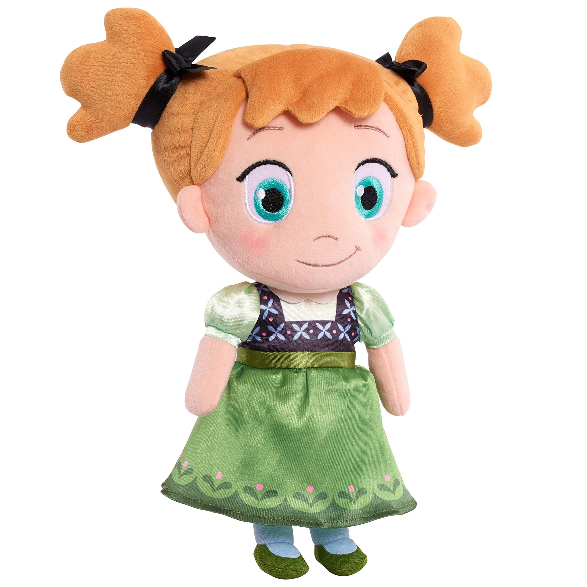 Disney Frozen Anna 11 Inch Super Soft Bedtime Cuddle Plush, Red Hair, Green Dress