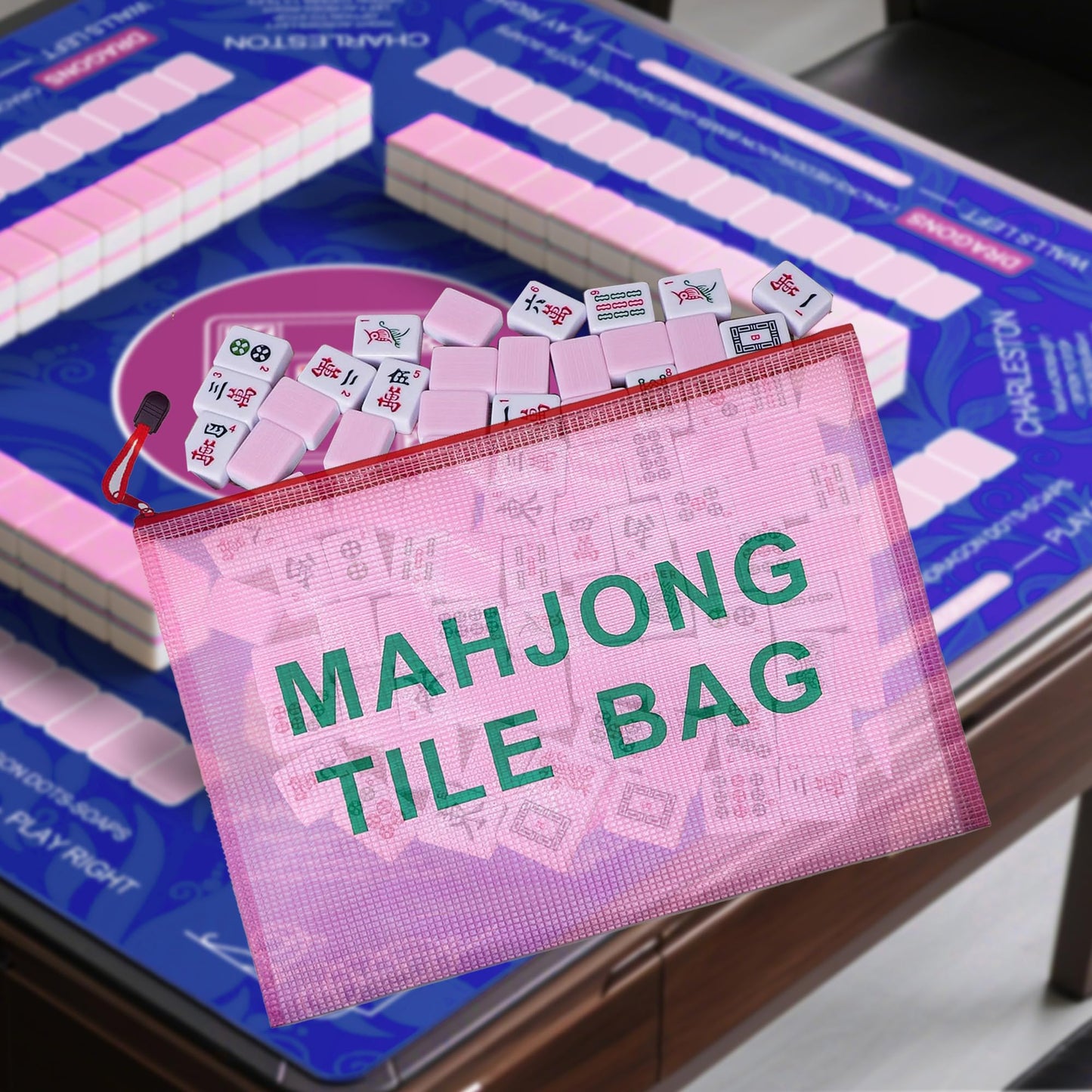 czzwak 2Pack Mahjong Tile Bag, Case for American Mah jong, Mahjong Gifts Accessories, Red