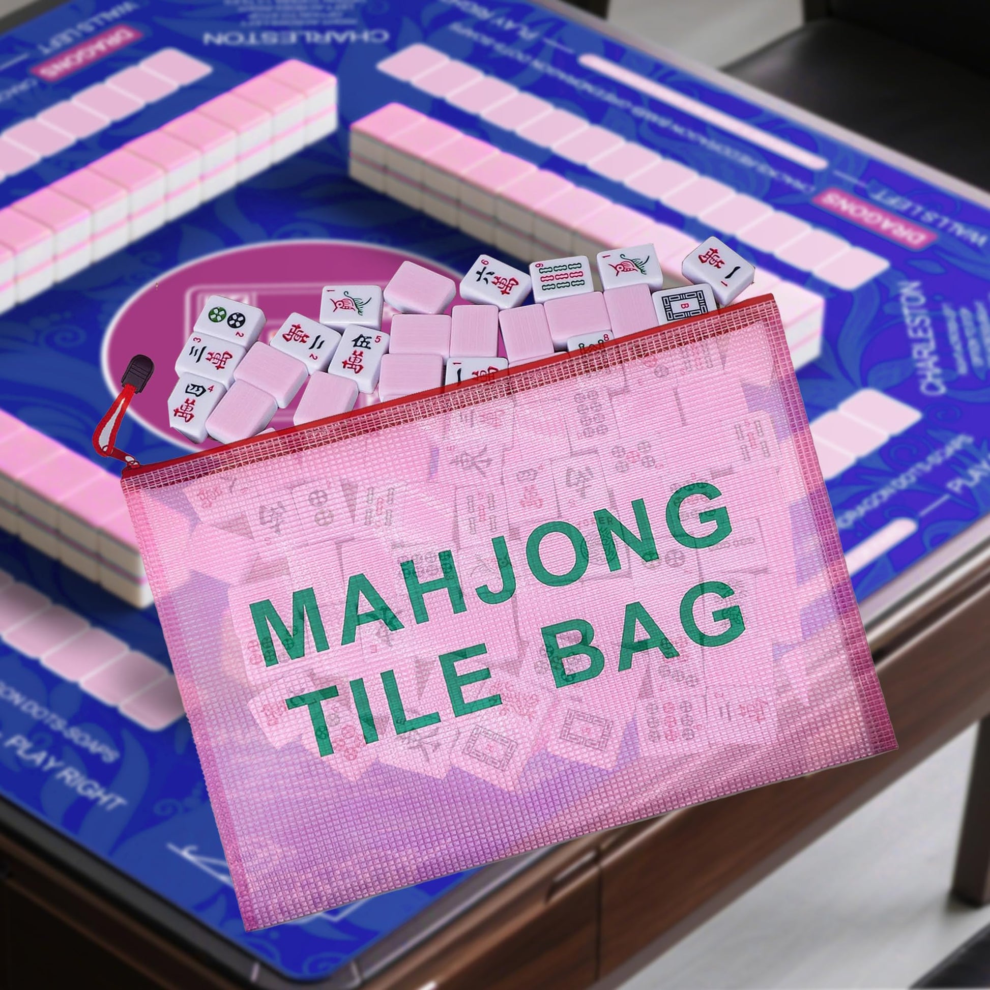 czzwak 2Pack Mahjong Tile Bag, Case for American Mah jong, Mahjong Gifts Accessories, Red