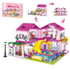 CSNRHG Pink Summer Pool Villa Building Block Set Friends Construction Educational Toy 1018 Pieces Gifts for Girls Teens Kids Adults Ages 6+