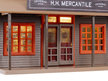 Lionel Western Mercantile Plug-Expand-Play O Gauge Building Accessory - Illuminated Western Train Store with LED Lighting, Railroad Scenery, Age 14+