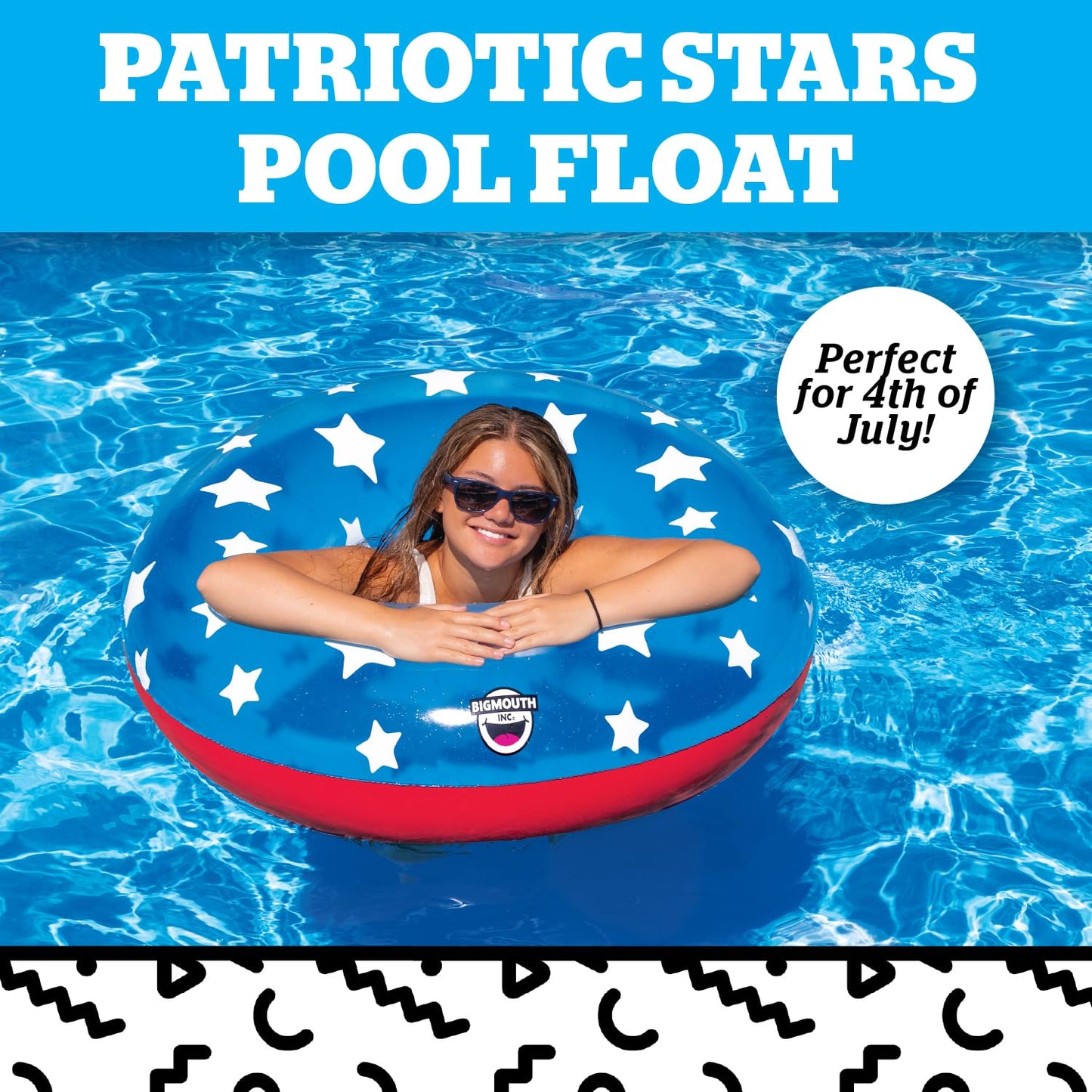 Patriotic Stars Pool Float, Red White and Blue