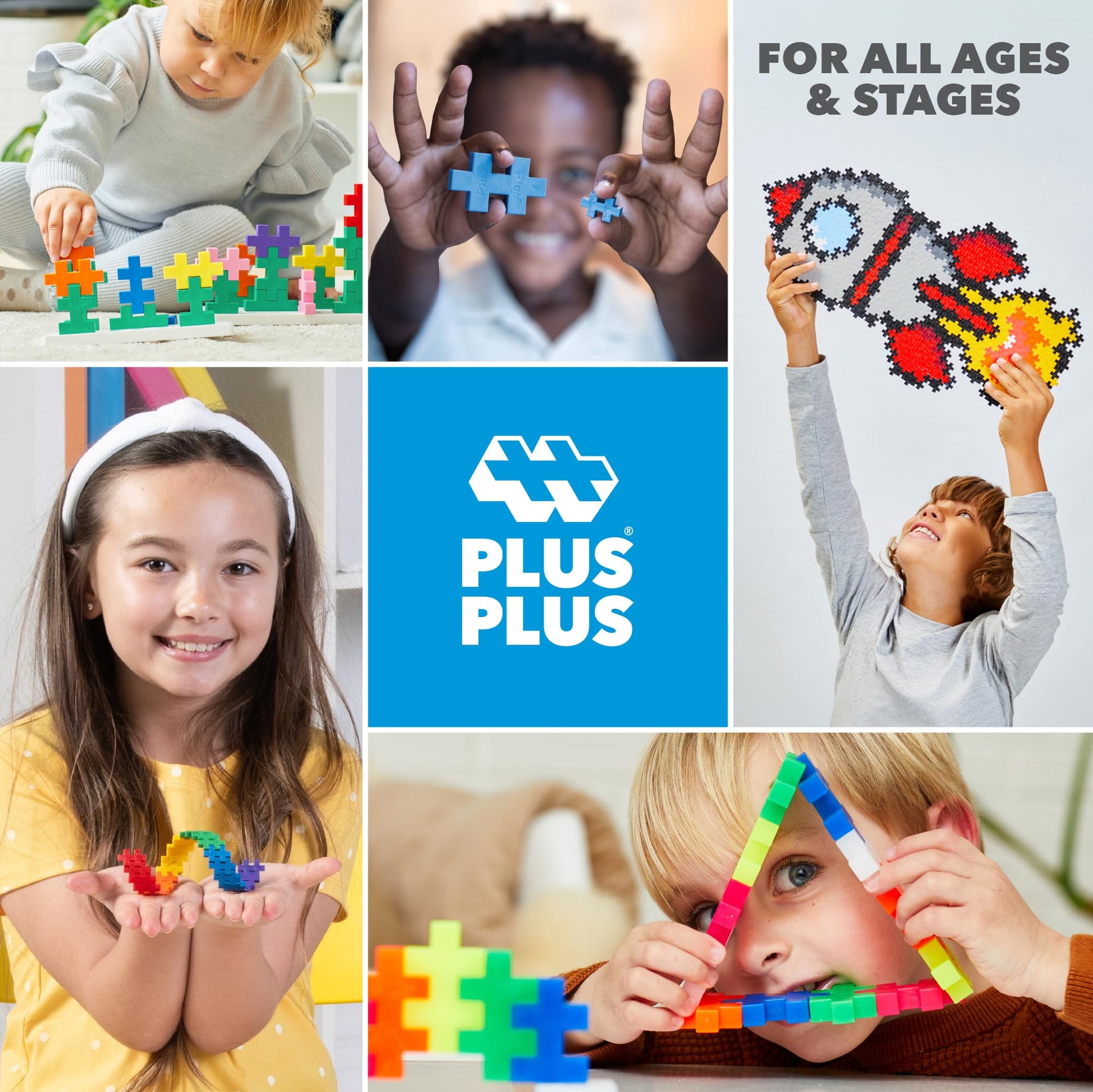 PLUS PLUS Scooops, Rainbow Sherbet - Ice Cream 3D Building Blocks, 100 pc