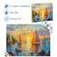 Puzzles for Adults 1000 Pieces, Ocean Sunset Sailing Jigsaw Puzzles 1000 Pieces - Sails Aglow, Summer Decor Impossible Puzzle, Finished Size 27.56 *