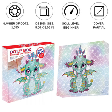Diamond Dotz Diamond Art Box Kit 8.6"X8.6" - Ariel The Baby Dragon