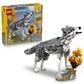 LEGO Creator 3 in 1 Forest Animals: Gray Wolf - Building Toy for Boys & Girls, Ages 8+ - Build a Wolf, Falcon or Raccoon - Gift for Kids' Birthdays