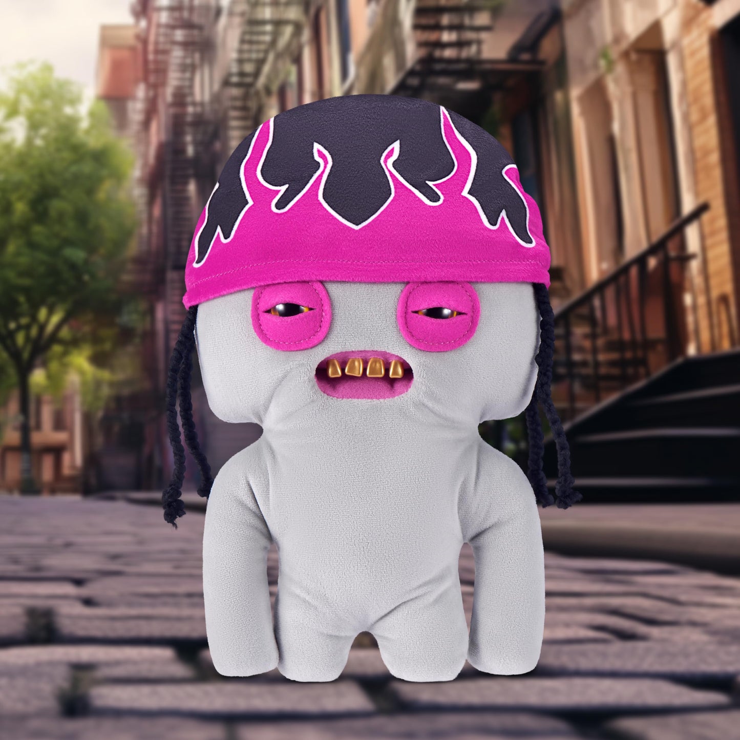 Fuggler Fugg Life 9-Inch Plush Toy (Squidge) by ZURU - Funny Ugly Monster Stuffed Animal with Human-Like Teeth, Quirky Collectible Plush for Kids