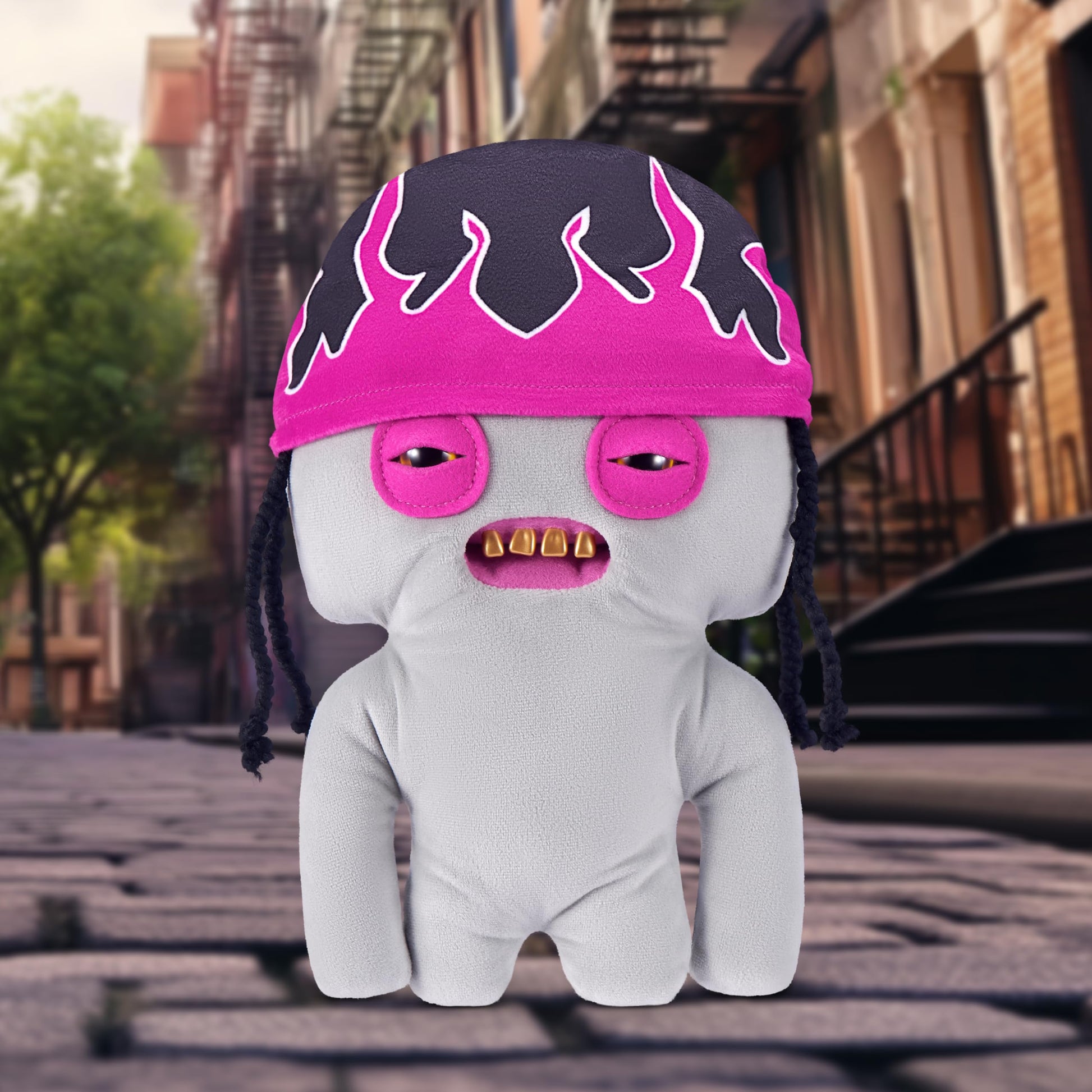 Fuggler Fugg Life 9-Inch Plush Toy (Squidge) by ZURU - Funny Ugly Monster Stuffed Animal with Human-Like Teeth, Quirky Collectible Plush for Kids