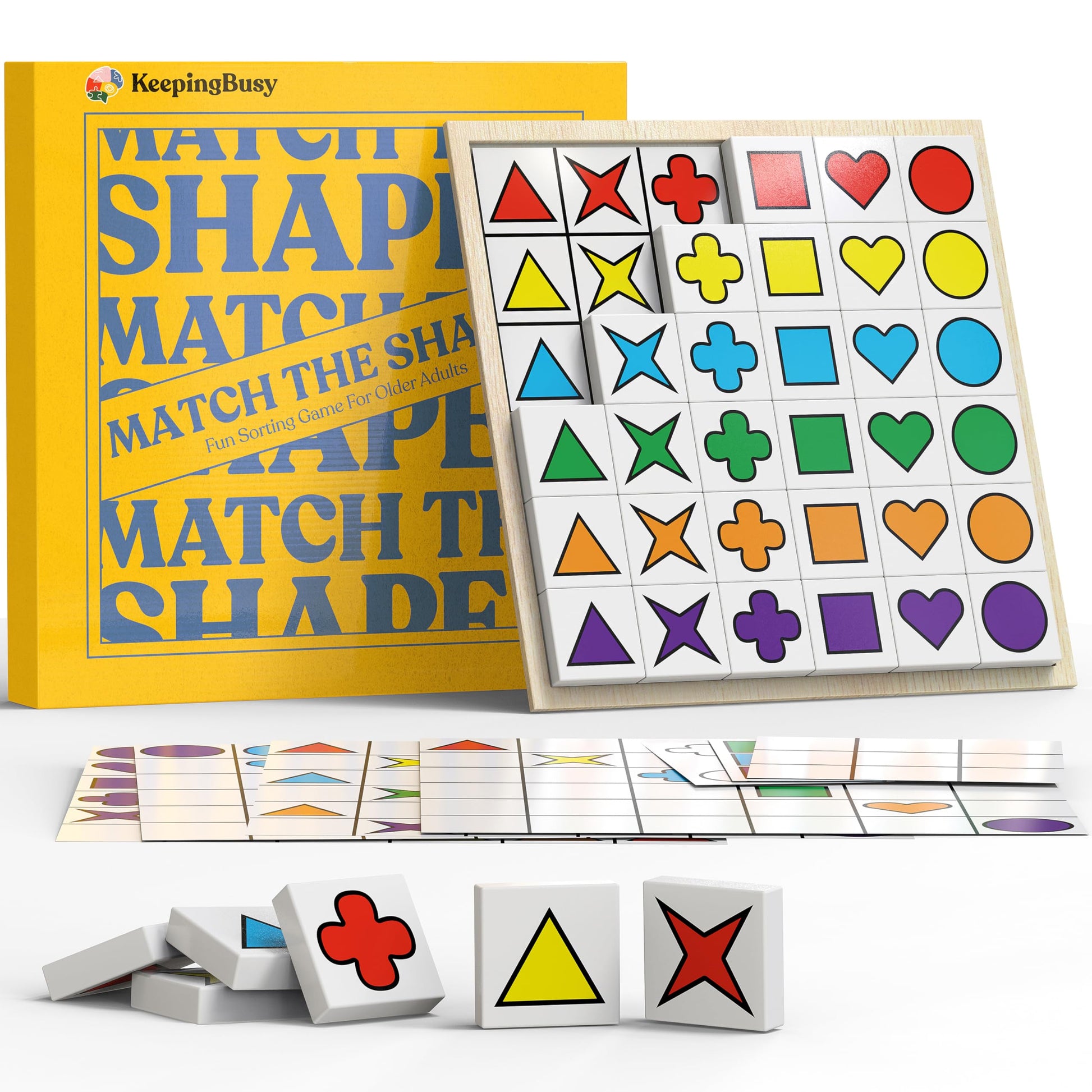 Keeping Busy Match Shapes Large Dementia Activities for Seniors | Alzheimer Products for Elderly Patients | Fun Memory Game Toy & Cognitive Brain