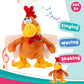 Cuteoy 13" Squawking Chicken Musical Stuffed Animal Plushies Walking Singing Waving Rooster Electronic Interactive Plush Toy for Kids Boys Girls