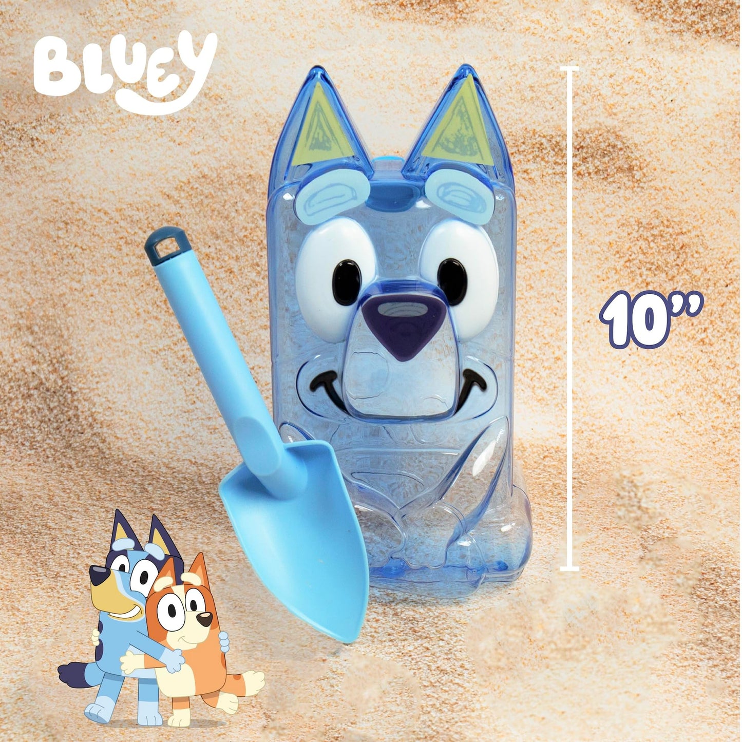 Bluey Jumbo Sand Art, Reusable Bluey Toys, Fill with Sand or Water, Includes Waterproof Bluey Doll, Kids Shovel and Funnel, Fun Sensory Toys for Kids