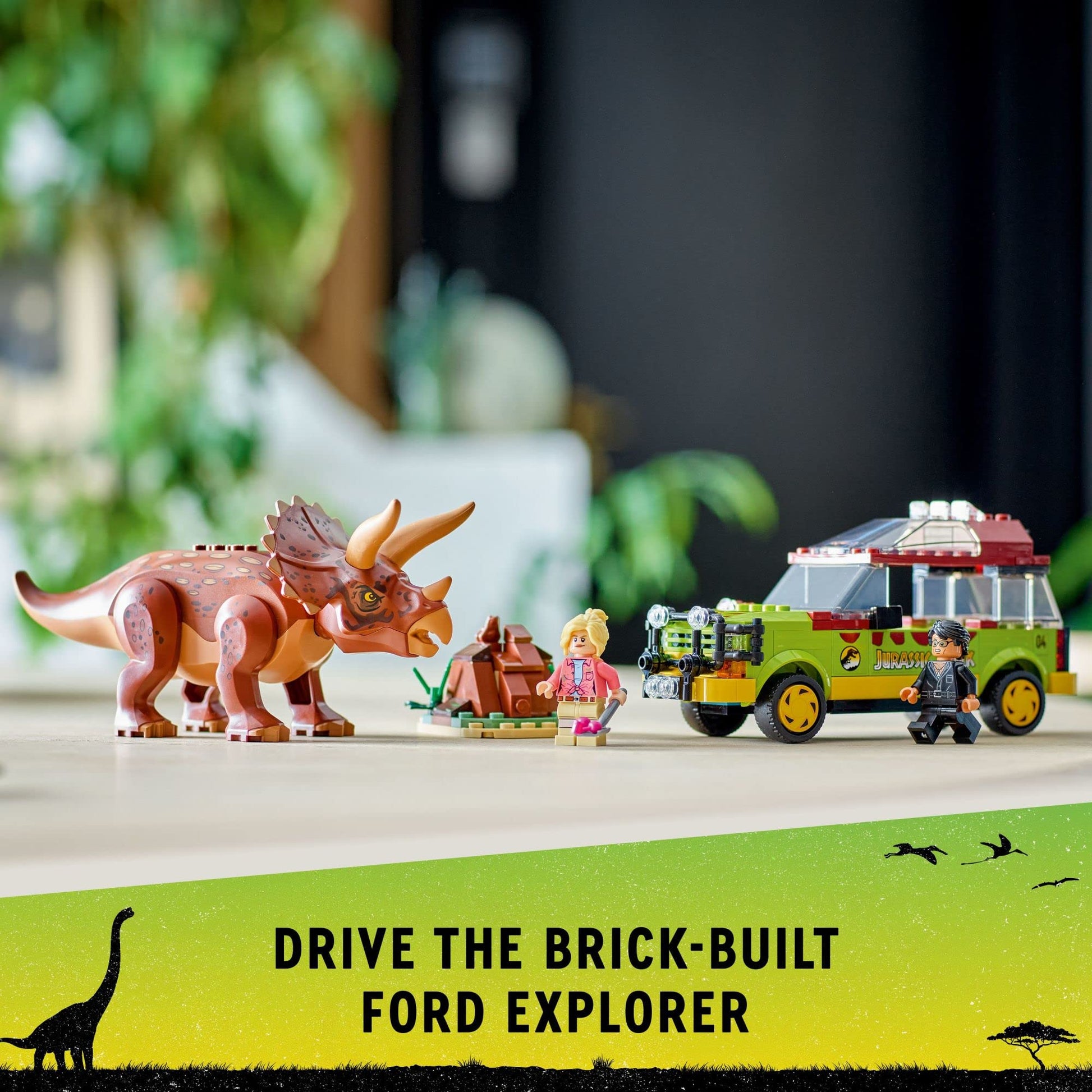 LEGO Jurassic Park Triceratops Research, Jurassic World Toy, Fun Birthday Gift Idea for Kids Ages 8 and Up, Featuring a Buildable Ford Explorer Car