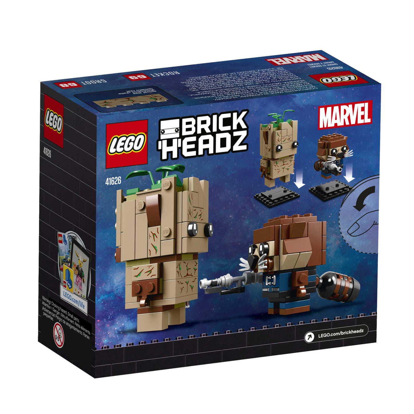 LEGO BrickHeadz Groot & Rocket Building Kit, Multicolor