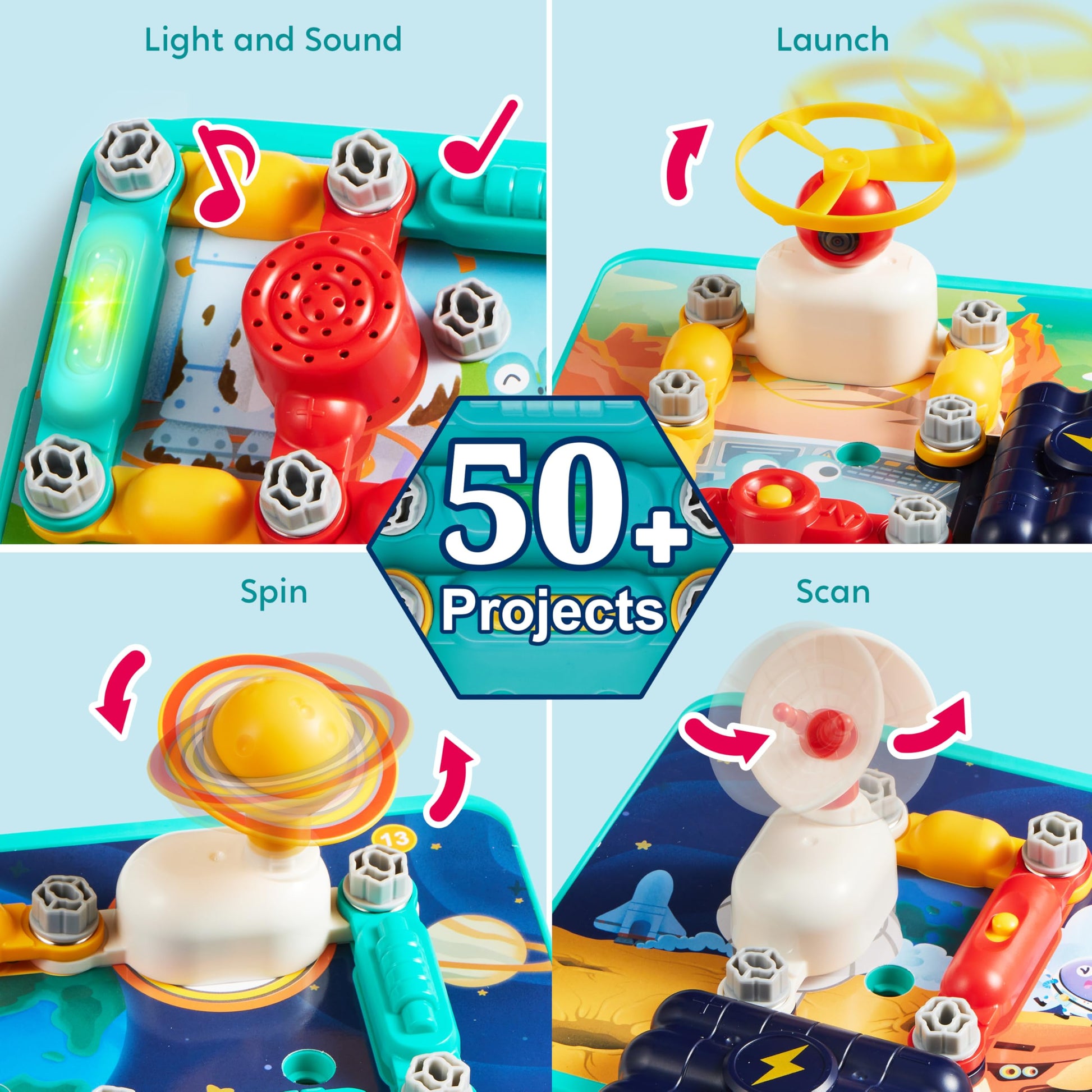 JOVA Klever Kits 50+ Projects Space Circuits - Electronics Kit for Kids with 46+ Components, Electronic STEM Toy Educational Science Kits for Kids