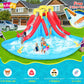 Whubefy 14.5x12.7ft Inflatable Water Slide 10 in 1 Kids Water Park Bounce House With 2 Water Slide, Top Sprayers, Climb Wall, Splash Pool, Blow up