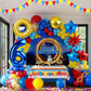 Cartoon Hedgehog Birthday Decorations,40 Inch Blue Number 5 Birthday Decorations?Big Gold Ring Lightning Balloons Red Blue Boom Star Balloons