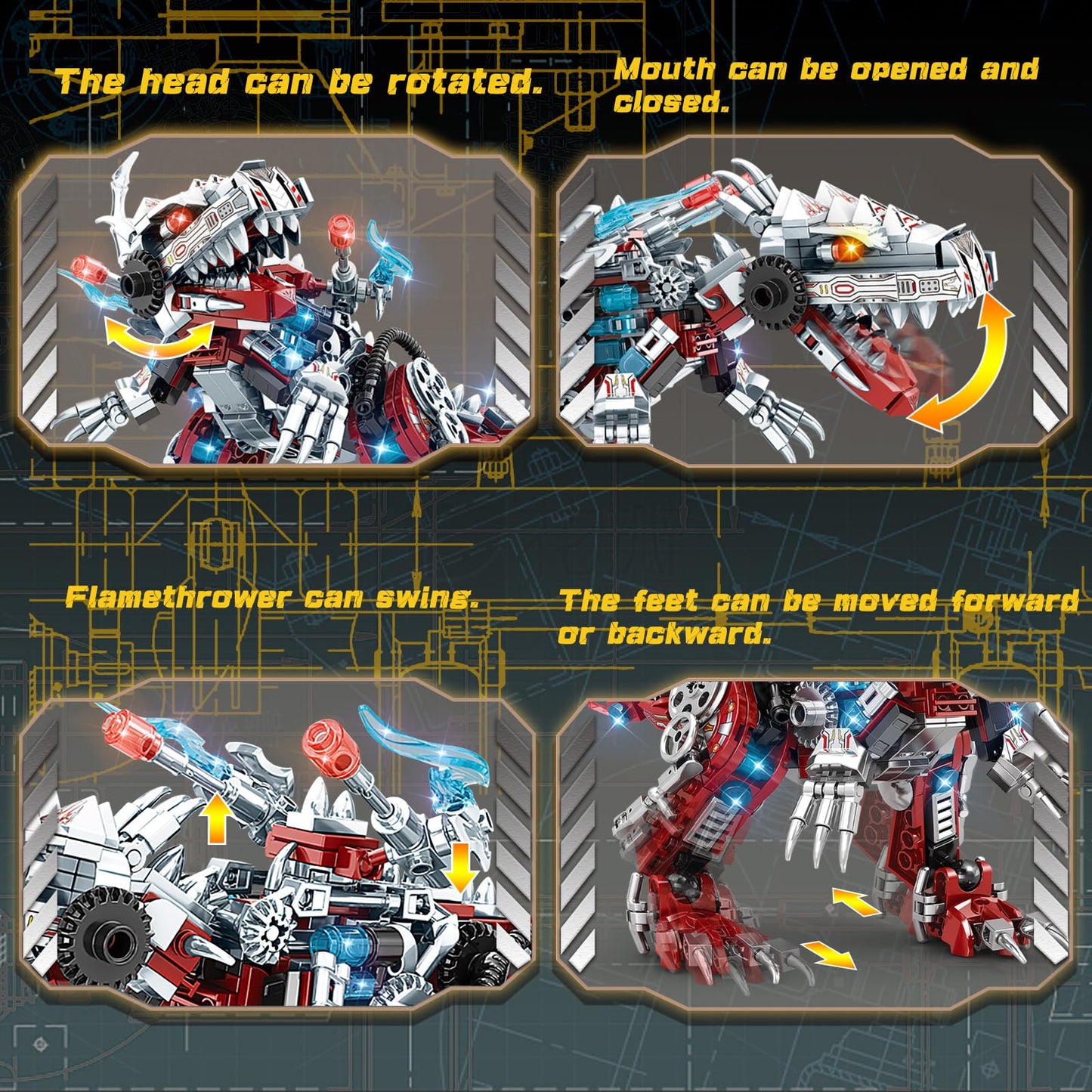 BDXEJV STEM 2 in 1 Dinosaurs Building Kits 422PCS, Compatible with Normal Dinosaurs Bricks, Toys for Kids Age 6-10 Year Old, Educational Building Sets
