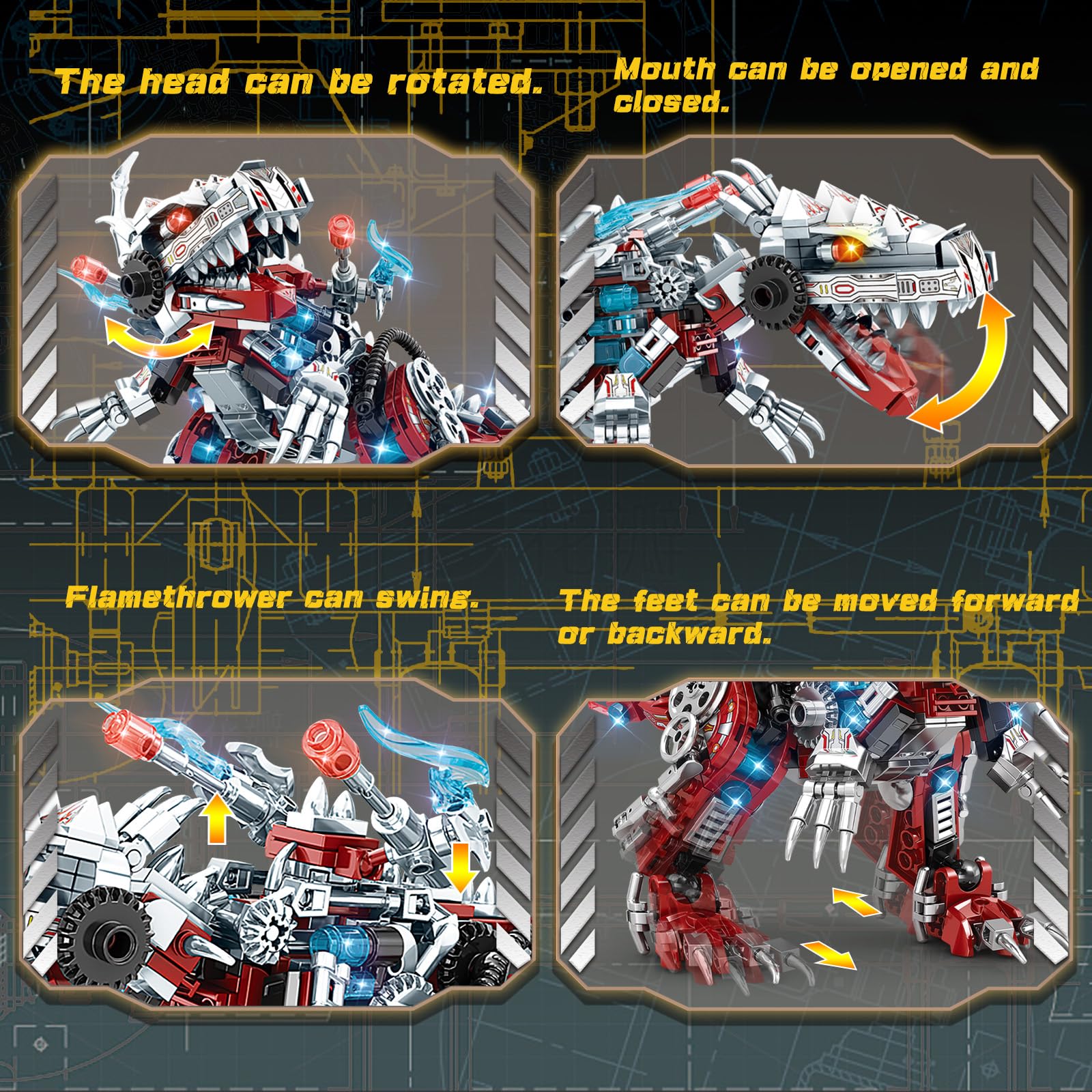 BDXEJV STEM 2 in 1 Dinosaurs Building Kits 422PCS, Compatible with Normal Dinosaurs Bricks, Toys for Kids Age 6-10 Year Old, Educational Building Sets