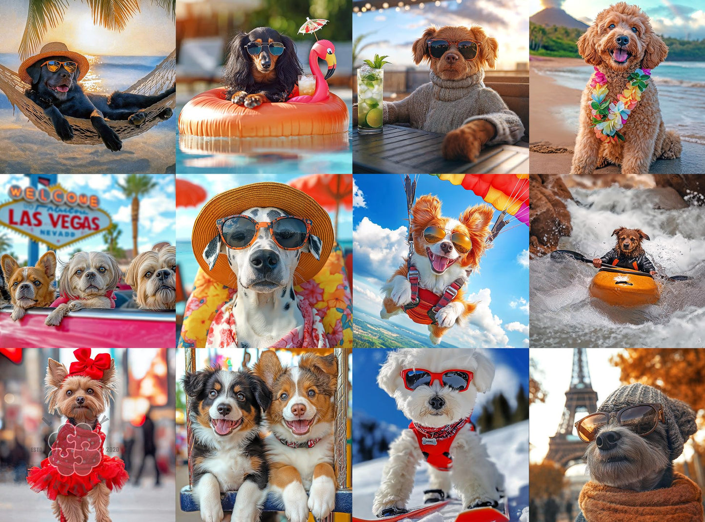 Lucky Puzzles | 1000 Piece Jigsaw Puzzles for Adults | Dogs Gone Wild