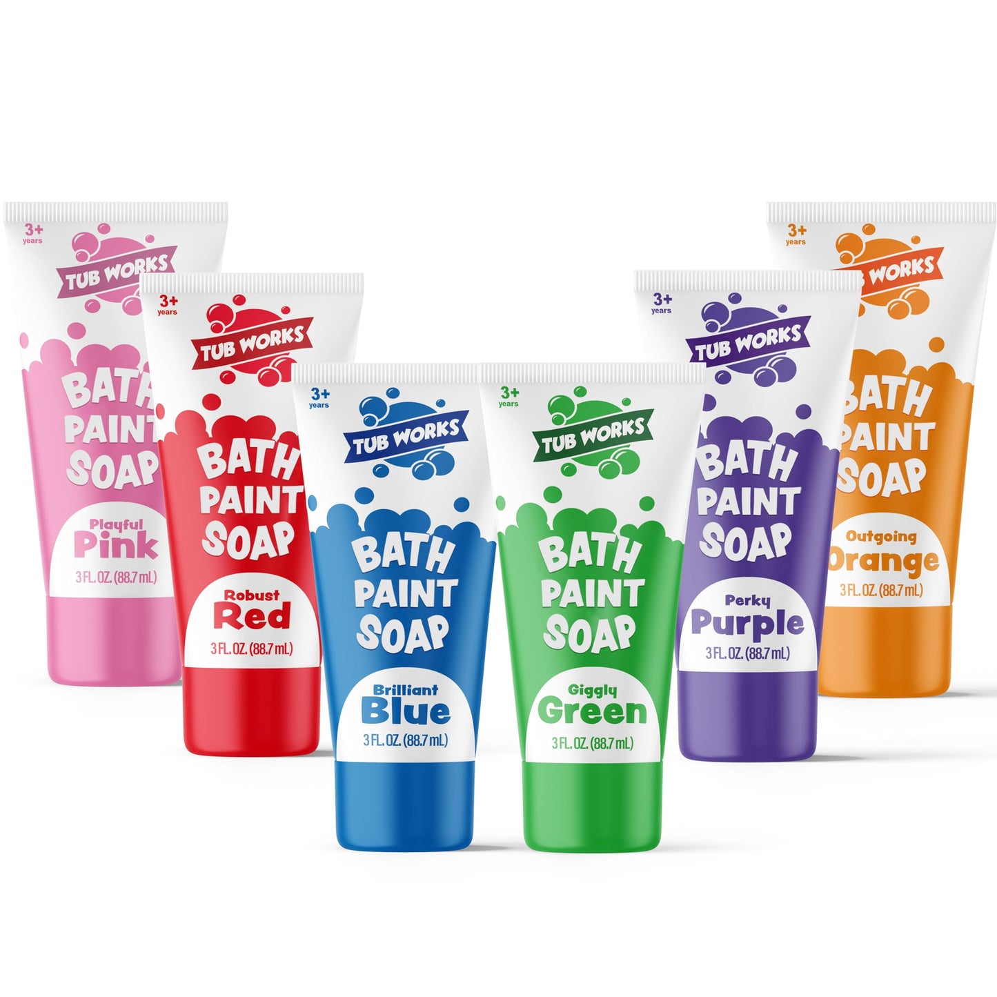 Tub Works® Bath Paint Soap Bath Toy, Classic 6 Pack | Non-Toxic | Washable Bathtub Paint for Finger Painting on Tub Walls | Ideal Toddler Bath Toys