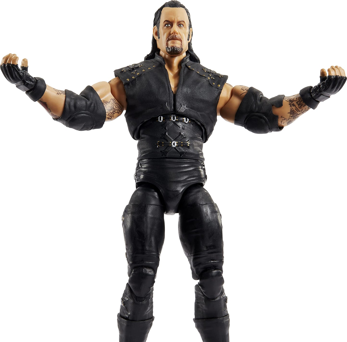 WWE Ultimate Edition Undertaker Action Figure, 6-inch Collectible with Extra Heads, Swappable Hands & WrestleMania XIV Entrance Jacket for Ages 8