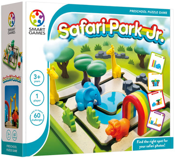 SmartGames Safari Park Jr. - Preschool Navigation & Matching Logic Puzzle | 60 Challenges | Safari Animals | Ages 3+