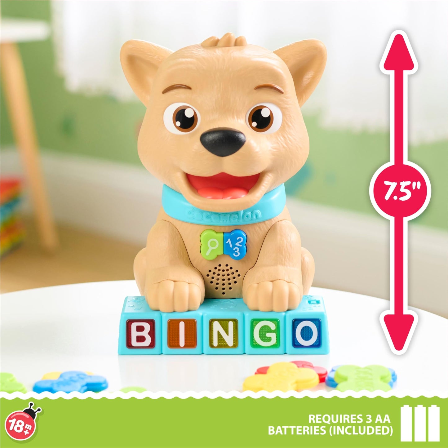 Cocomelon Count & Learn Bingo, 11-pieces, 40+ Learning Phrases, Early Learning and Education, Kids Toys for Ages 18 Month by Just Play