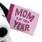 Hallmark Peanuts Snoopy with Flag Plush Toy, 6.5" (Mom of The Year) Gift for Mother's Day, Valentine's Day, Birthdays, Christmas